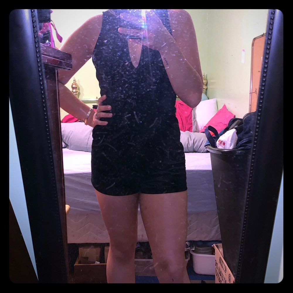 High neck romper